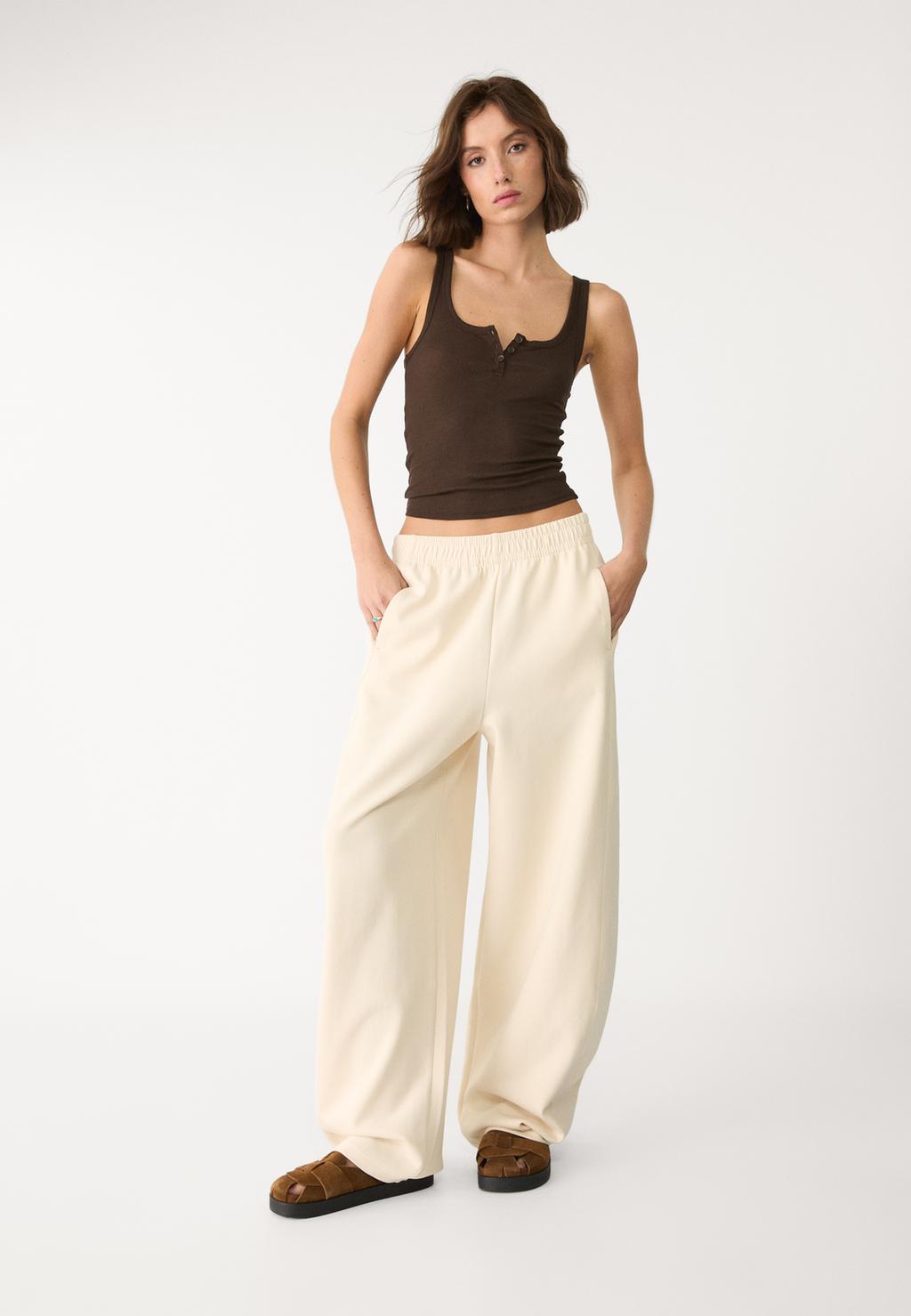 Plush barrel trousers