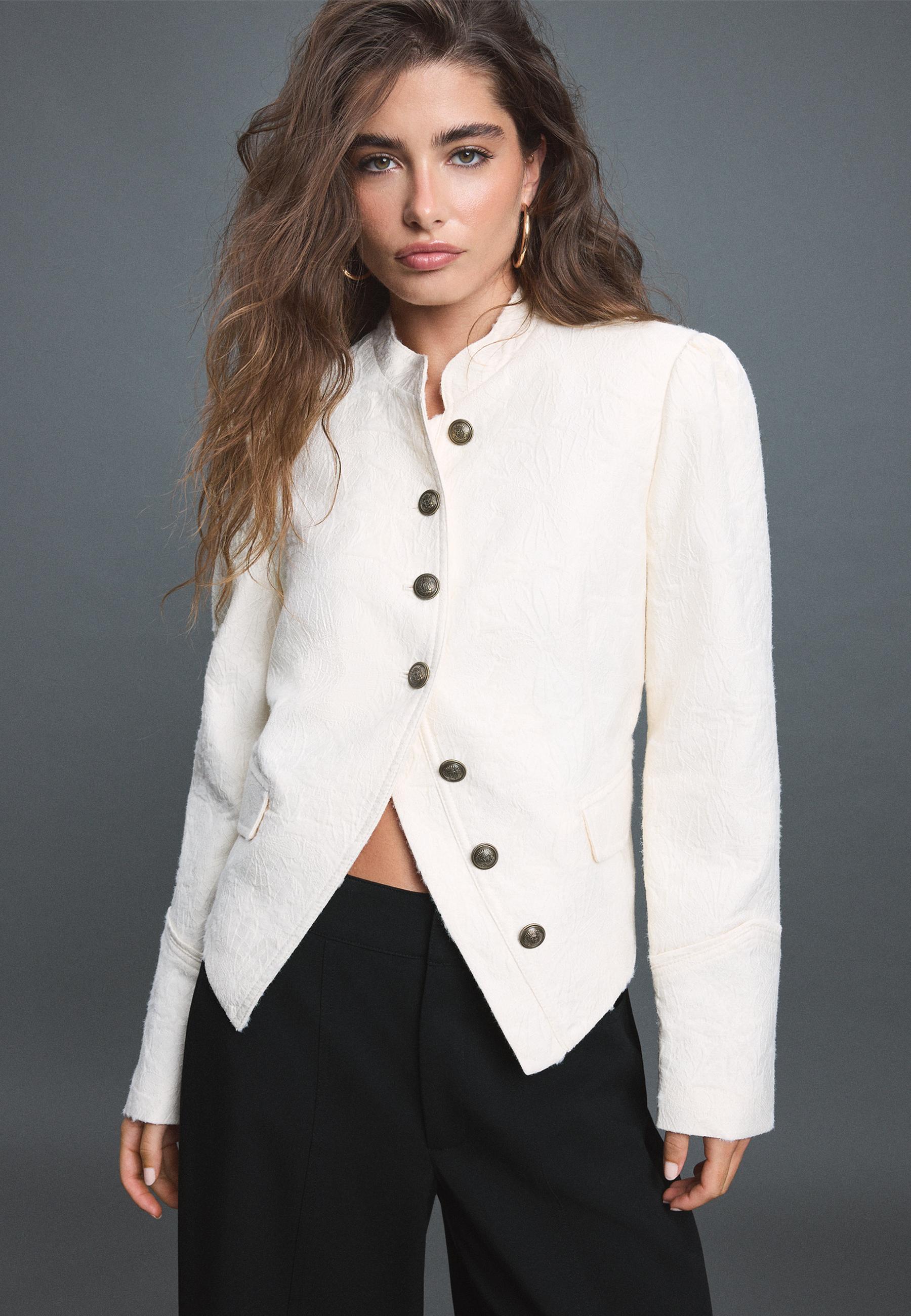 Jacquard blazer — Ecru