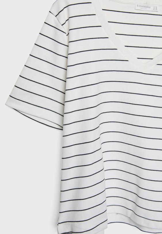 Basic regular fit çizgili kalın t-shirt_2