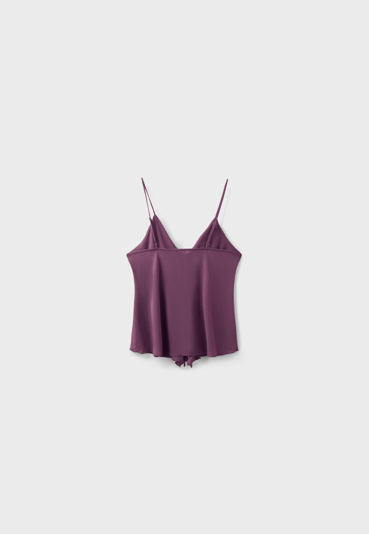 Ruffled strappy top — Purple