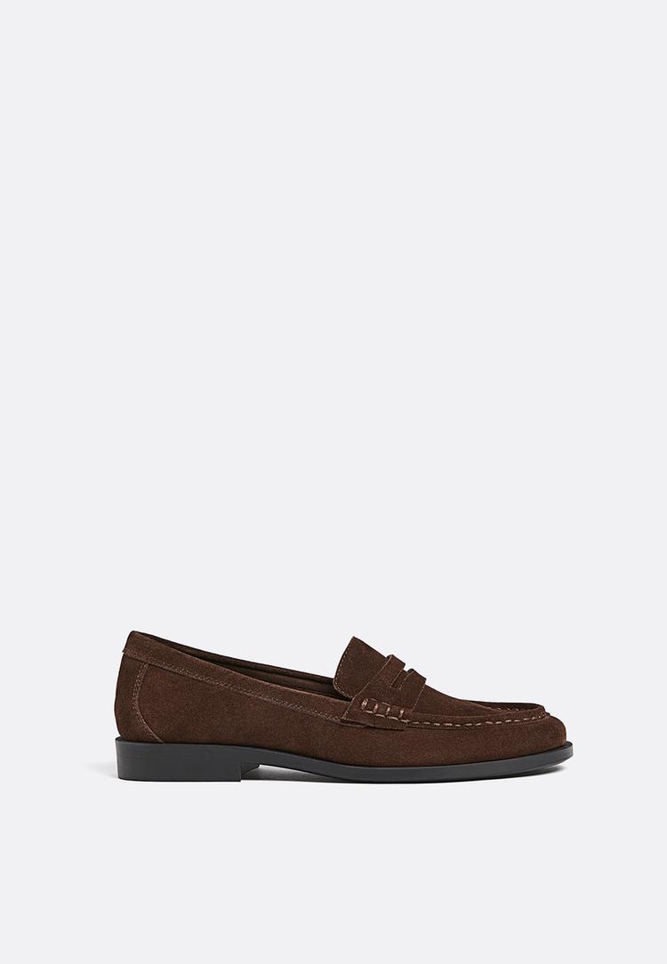 leather moccasin with thin sole
