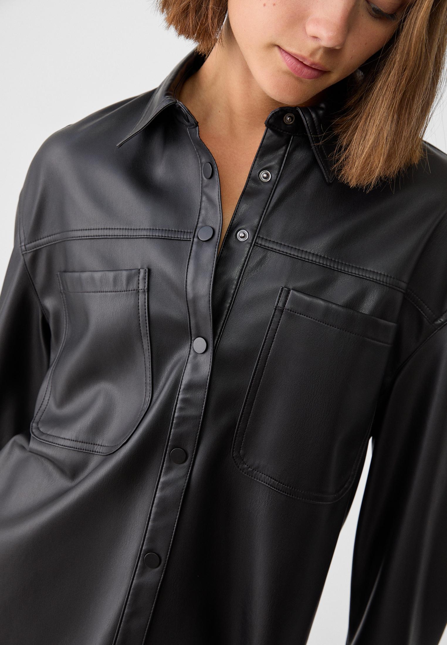 Shirt Black Faux Leather Jacket sale Women