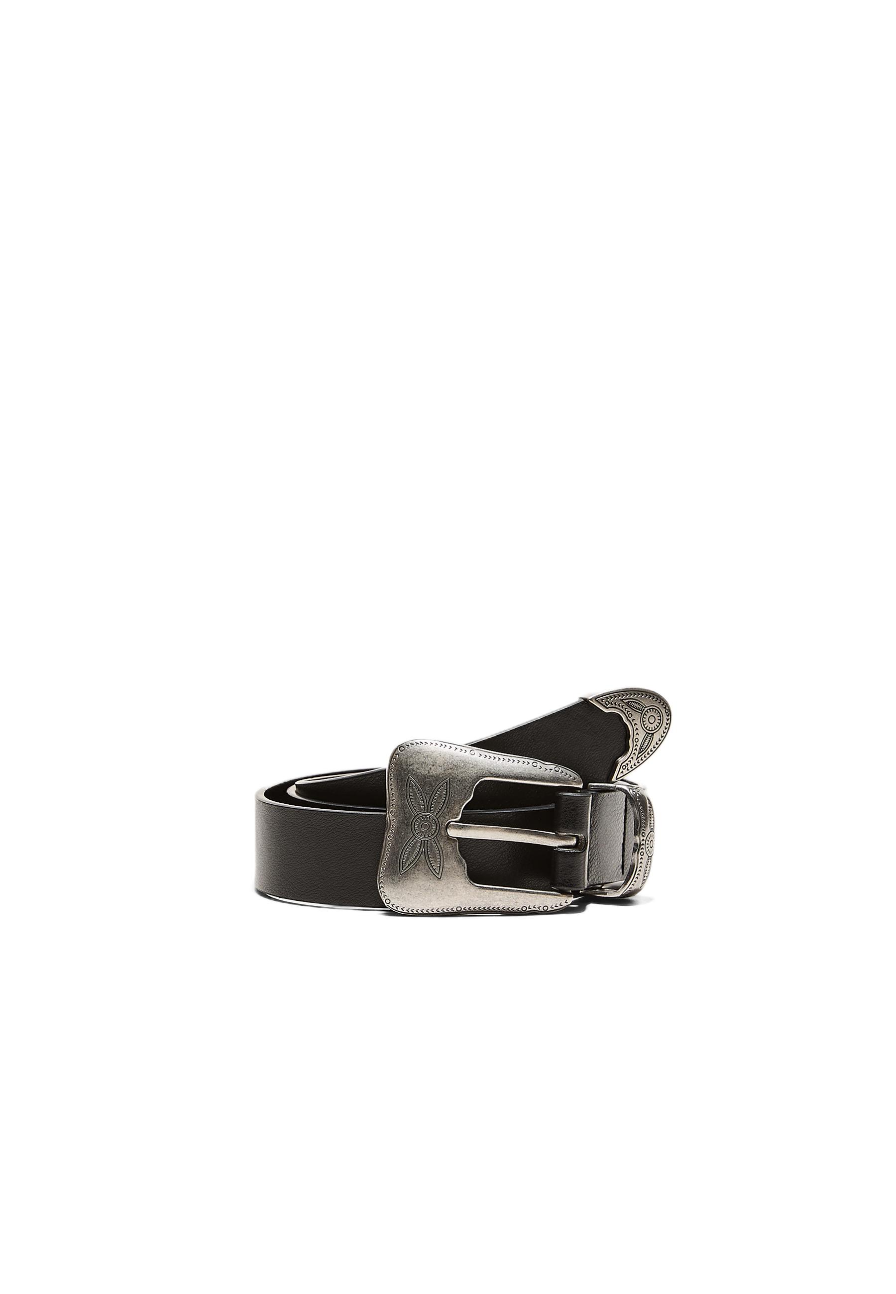 Basic cowboy buckle belt — Black