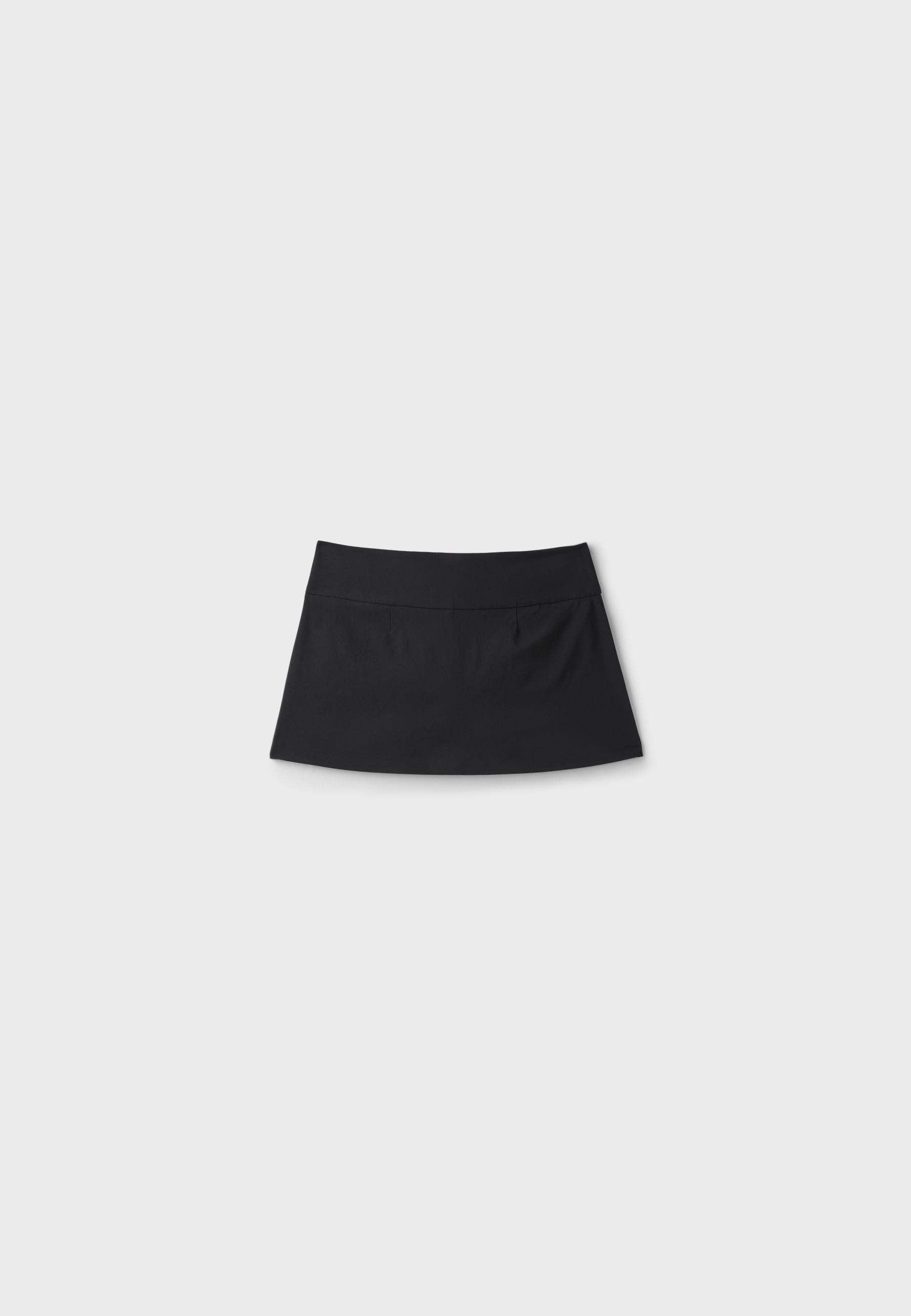 Wide waistband mini skort — Black