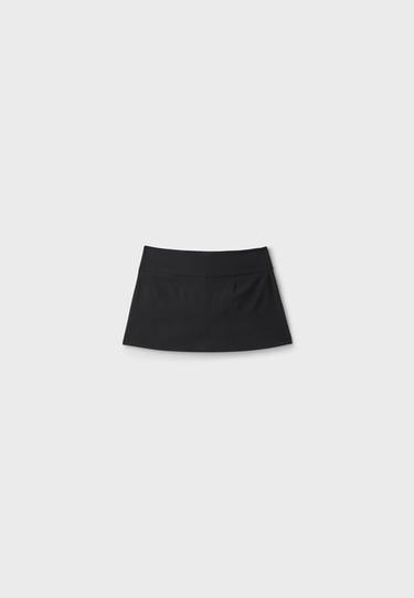 Wide waistband mini skort — Black 8