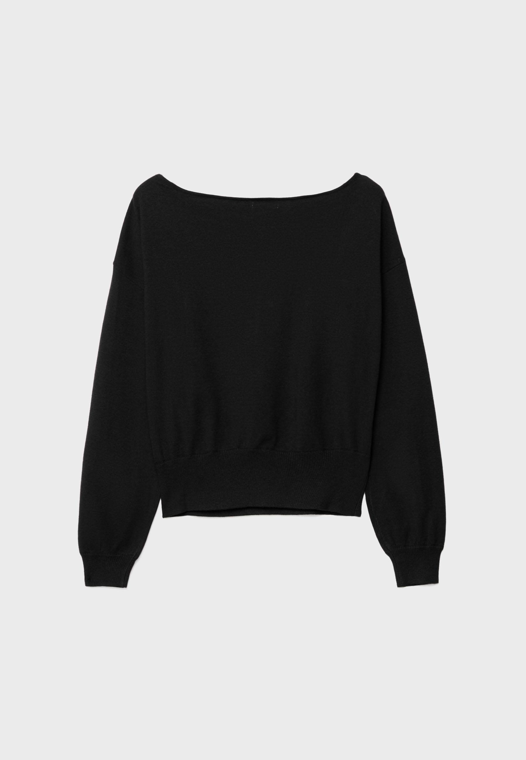 Asymmetric knit sweater — Black