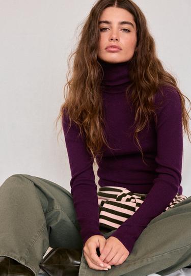 Basic turtleneck jumper — Dark purple 1