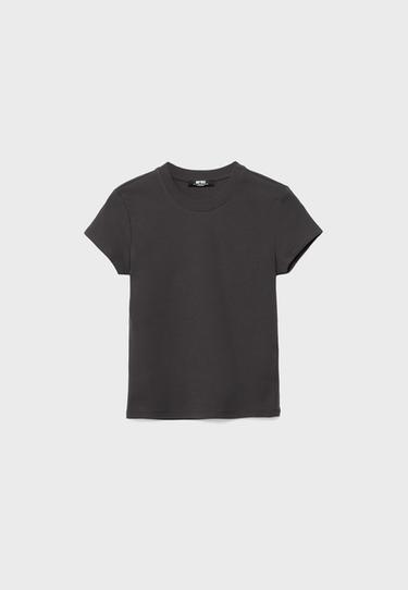 Basic round neck short sleeve T-shirt — Brown 7