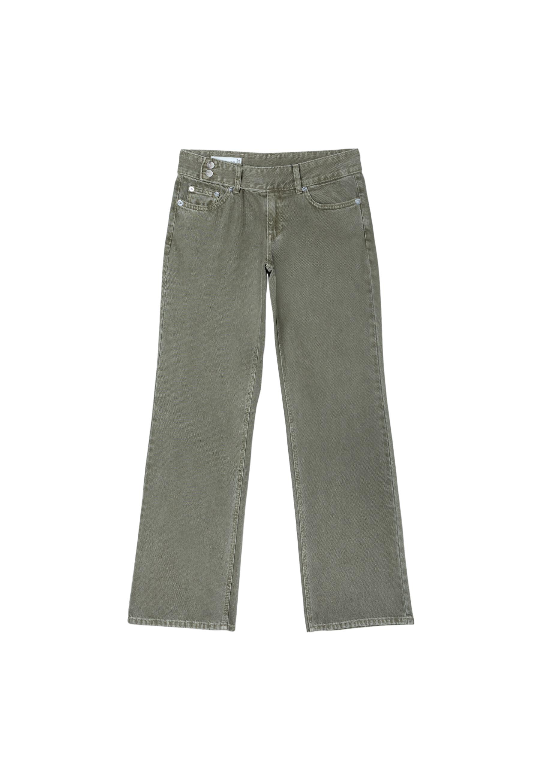 Stradivarius Çekiç askı detaylı düşük bel straight jean görsel 3