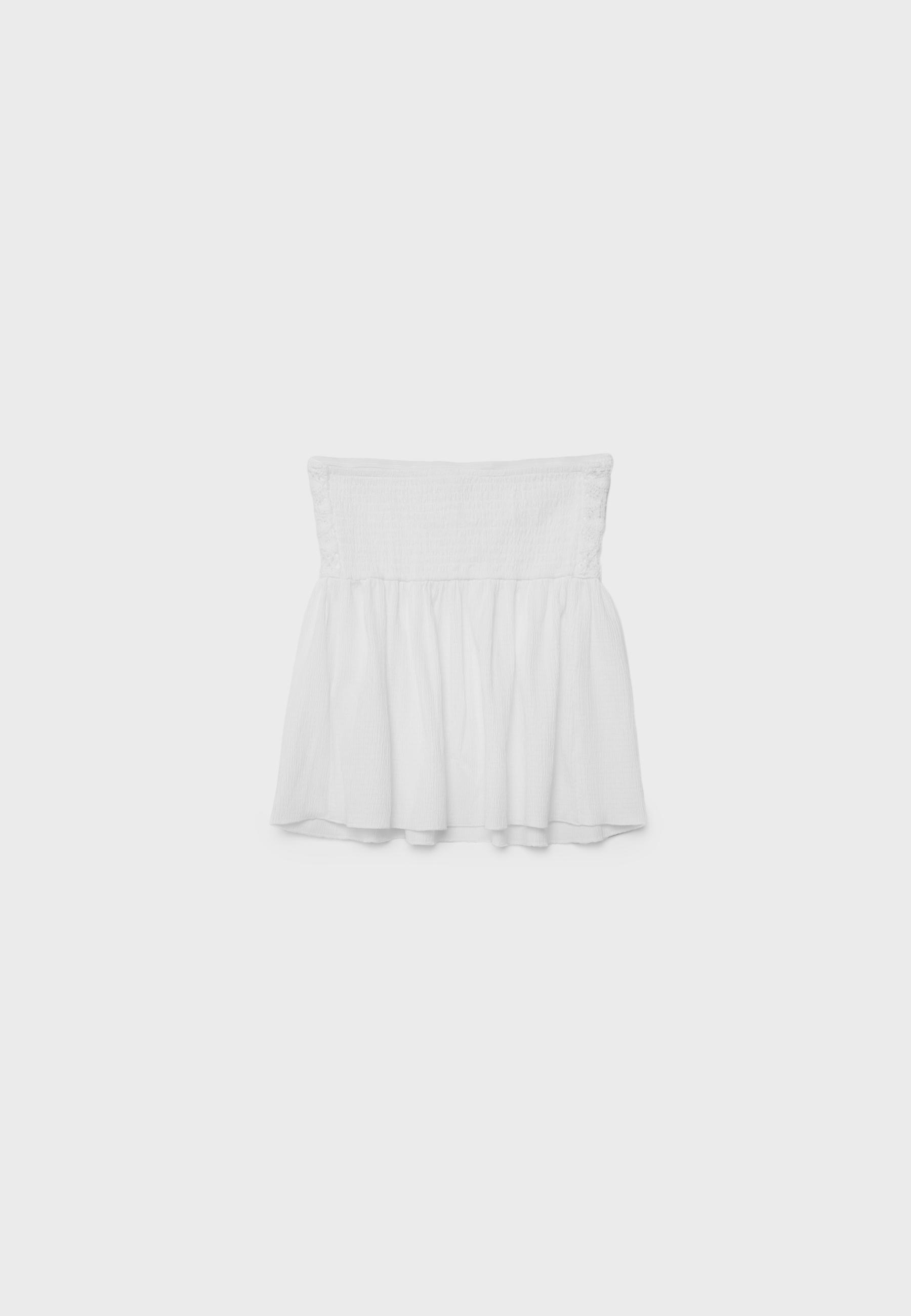 Crochet bandeau top — White