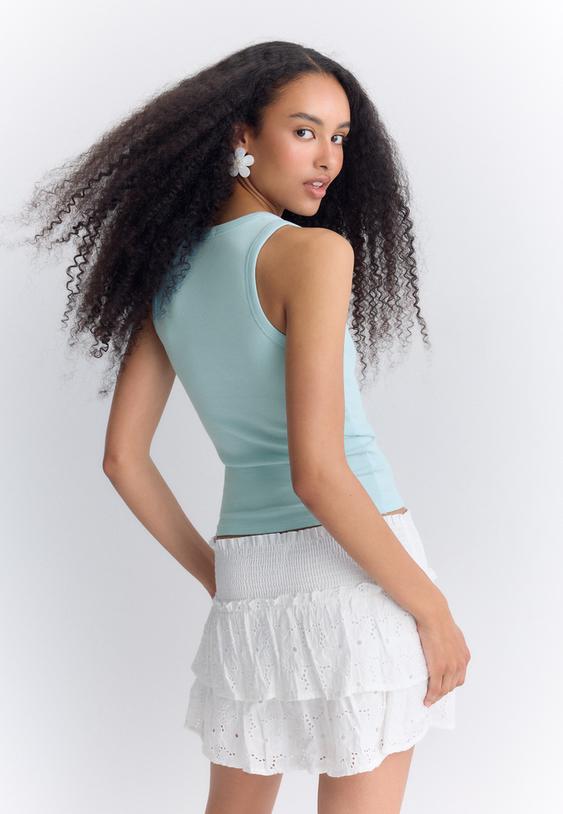 Dökümlü nakışlı etek pantolon - Görsel 6