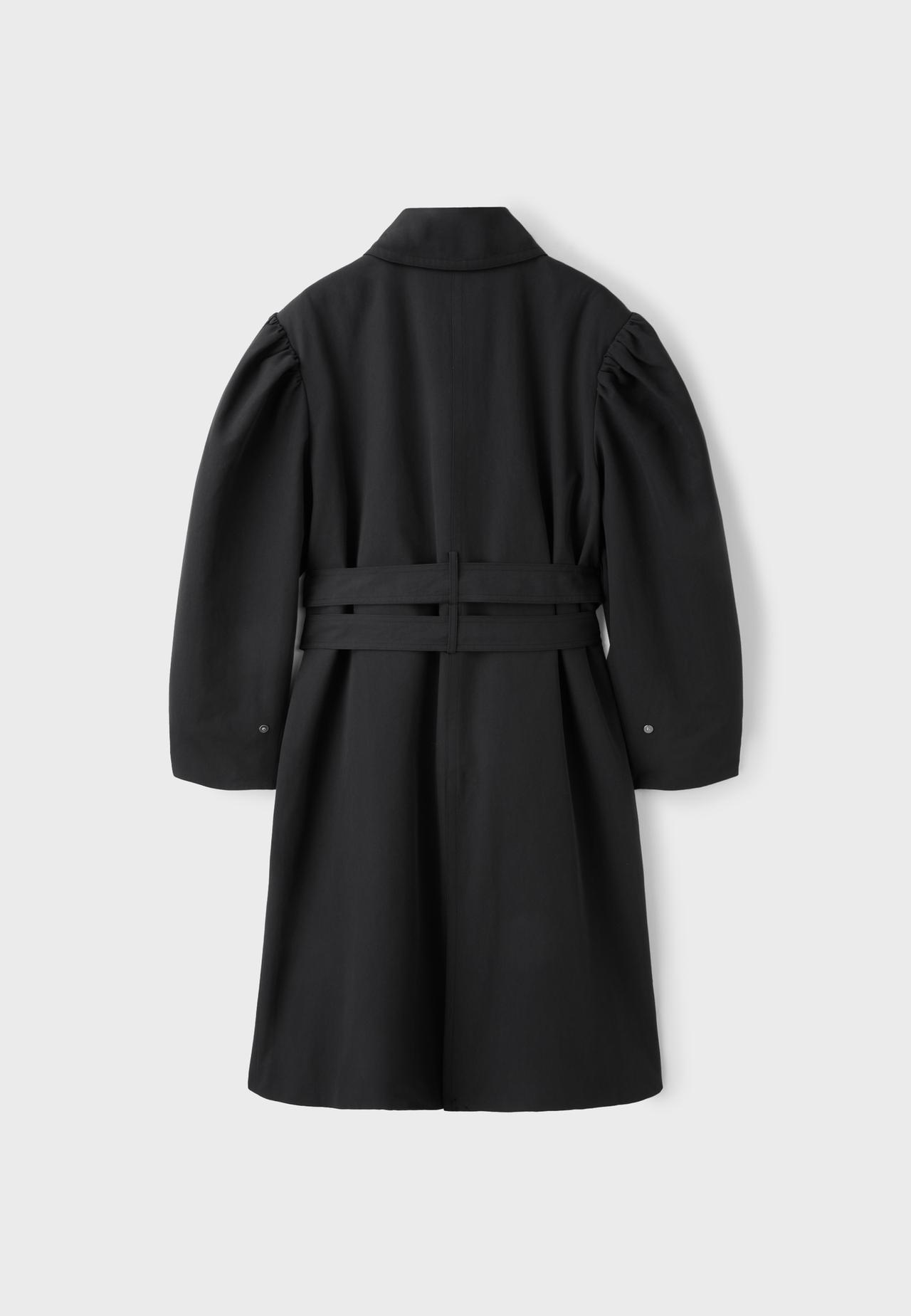 Voluminous sleeve trench coat — Black