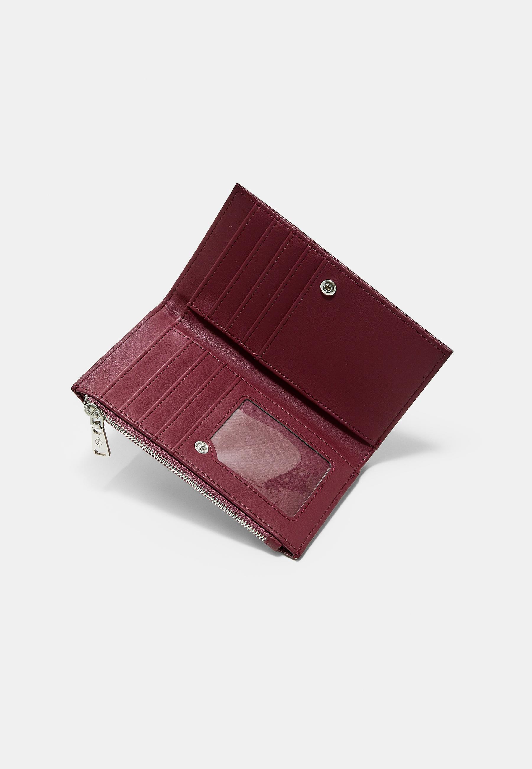 Basic zip-up purse — Burgundy