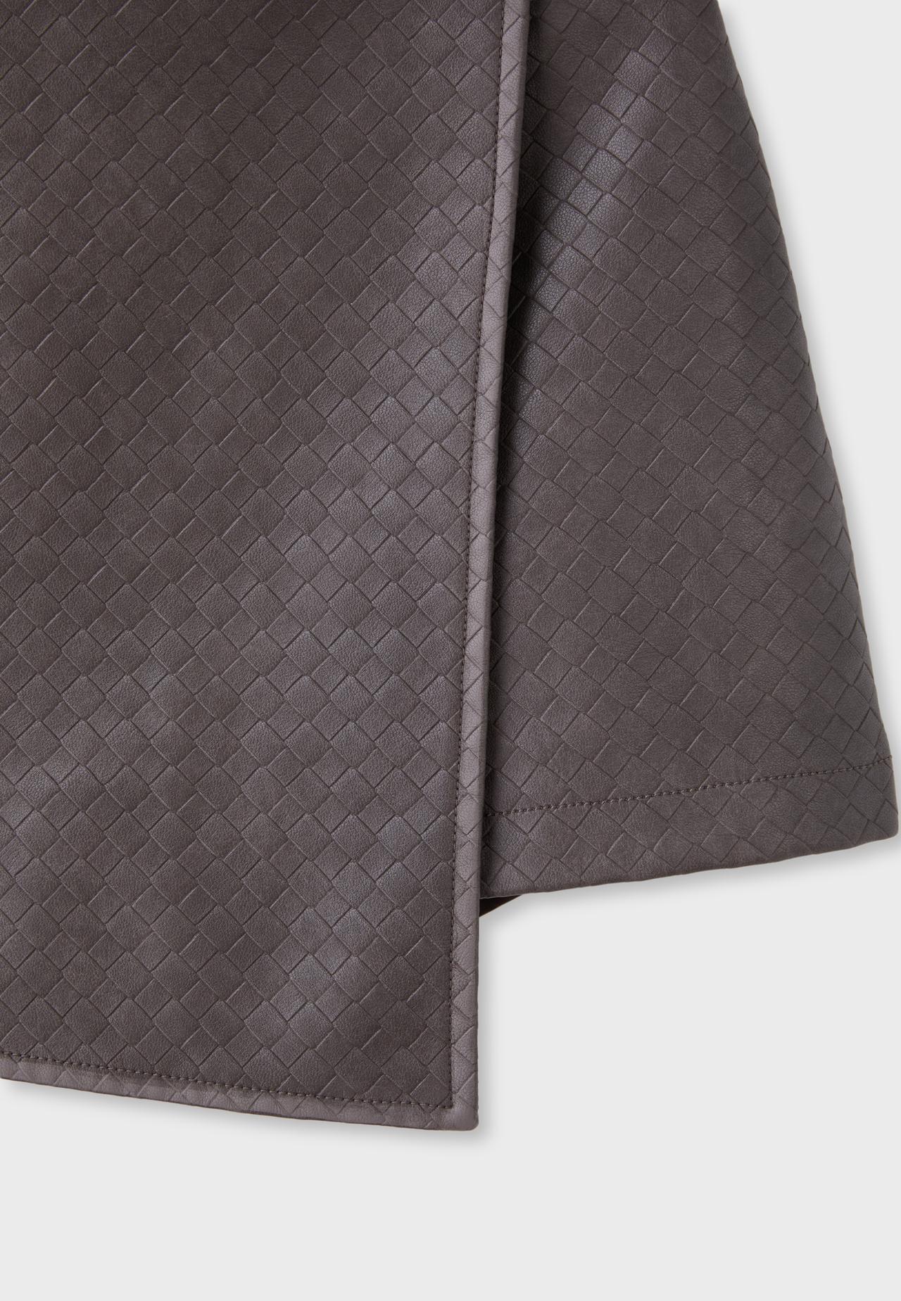 Leather effect braided mini skirt — Dark grey