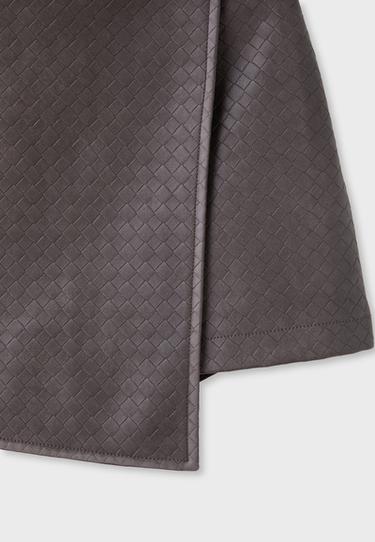 Leather effect braided mini skirt — Dark grey 9