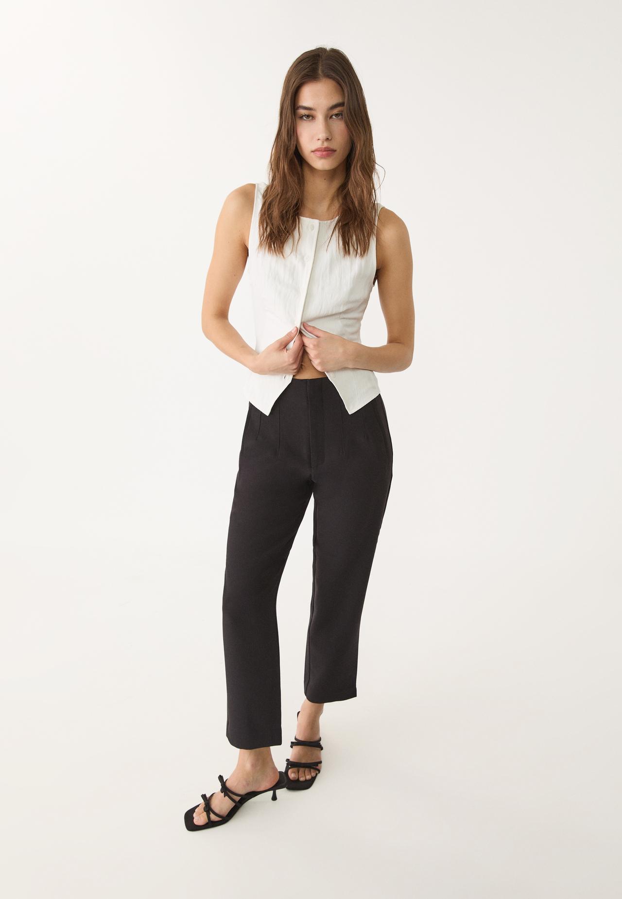 Darted smart trousers — Black