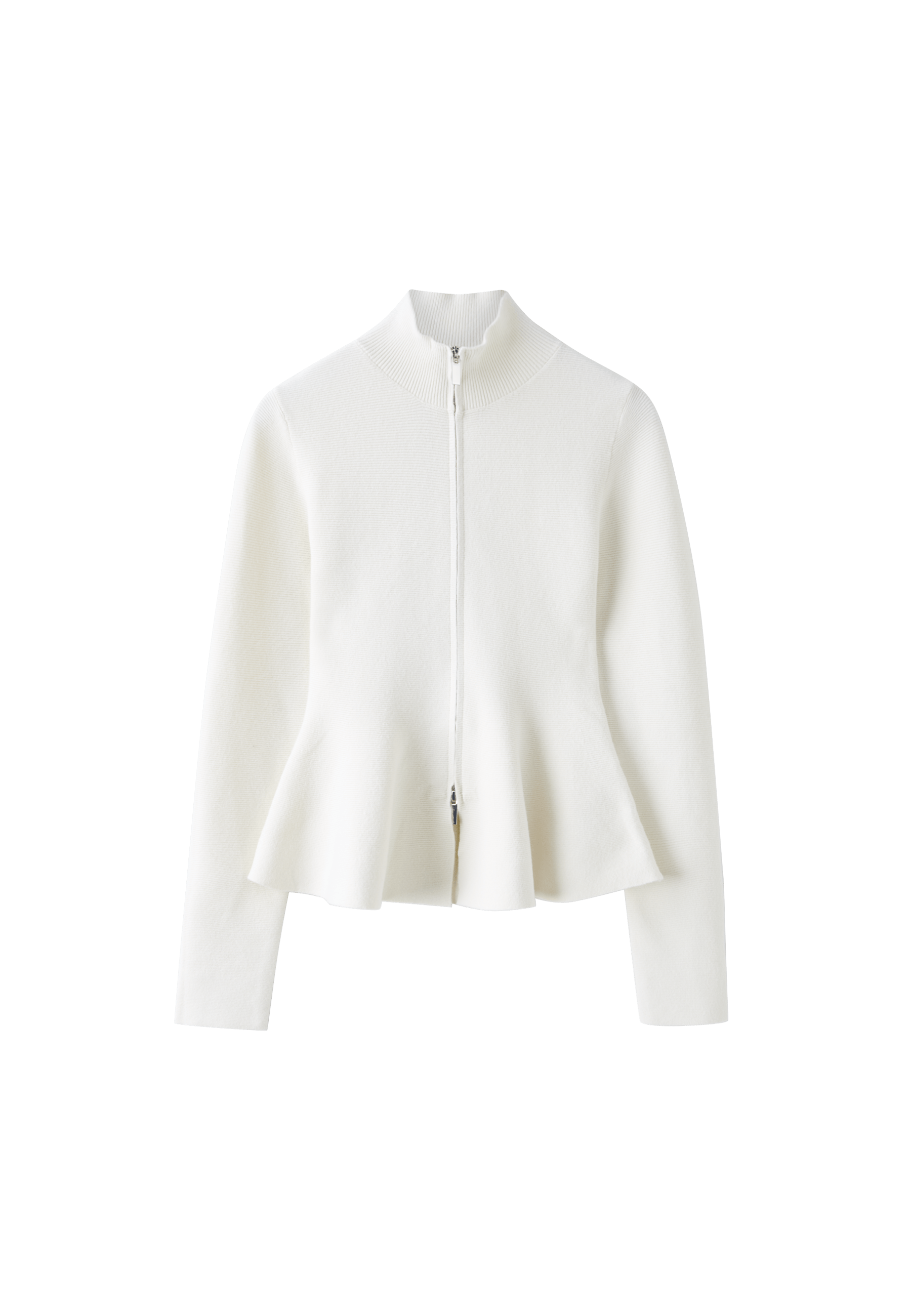 Peplum knit sweater — Ice