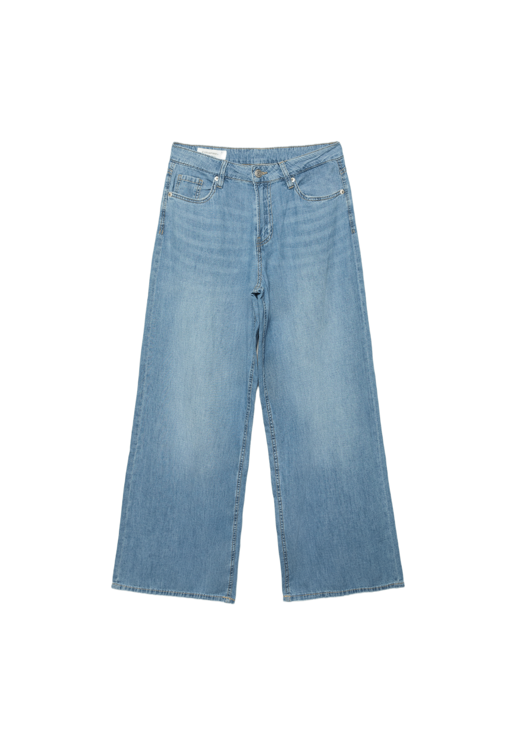 Wide-leg light denim jeans — MEDIUM LIGHT BLUE DENIM