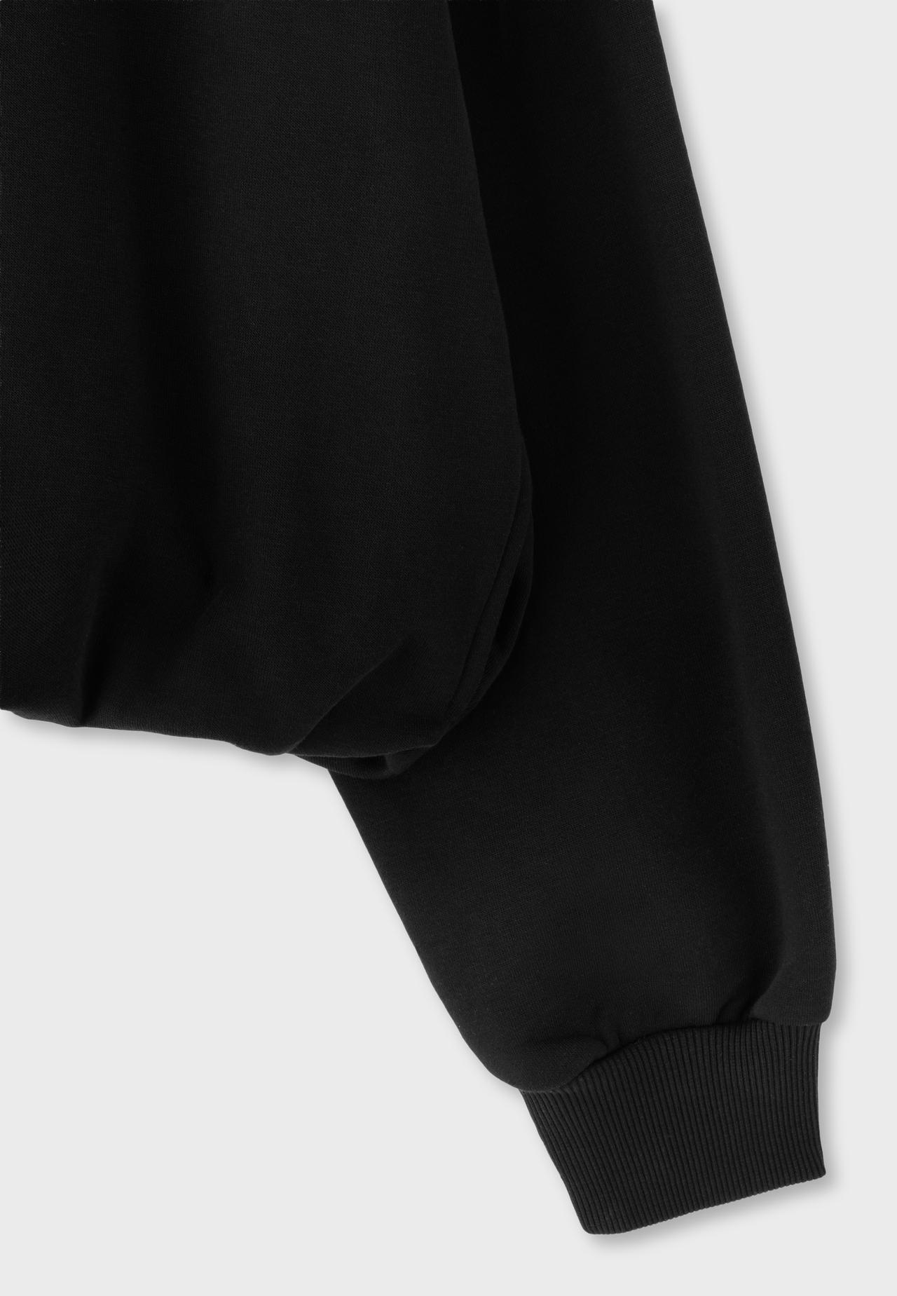 Cropped high neck sweatshirt — Black