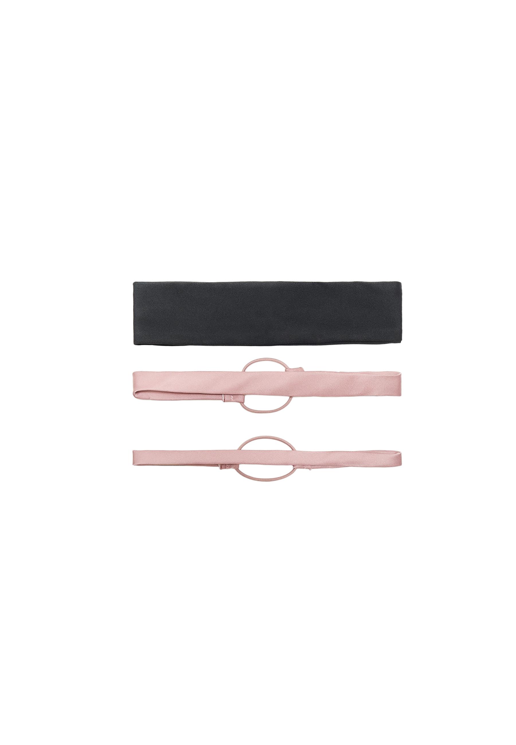 Set of 3 elasticated sports fur headbands — Pastel pink