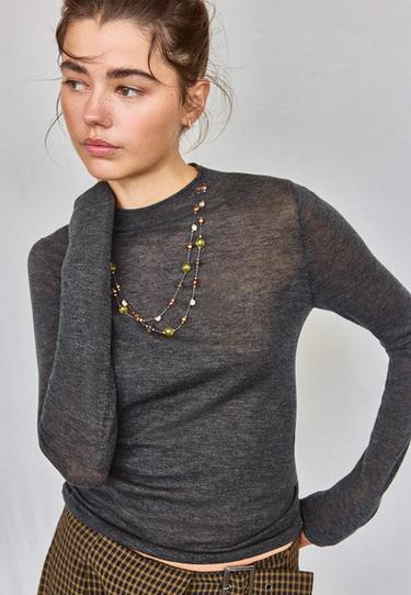 Beaded necklace — Khaki 2