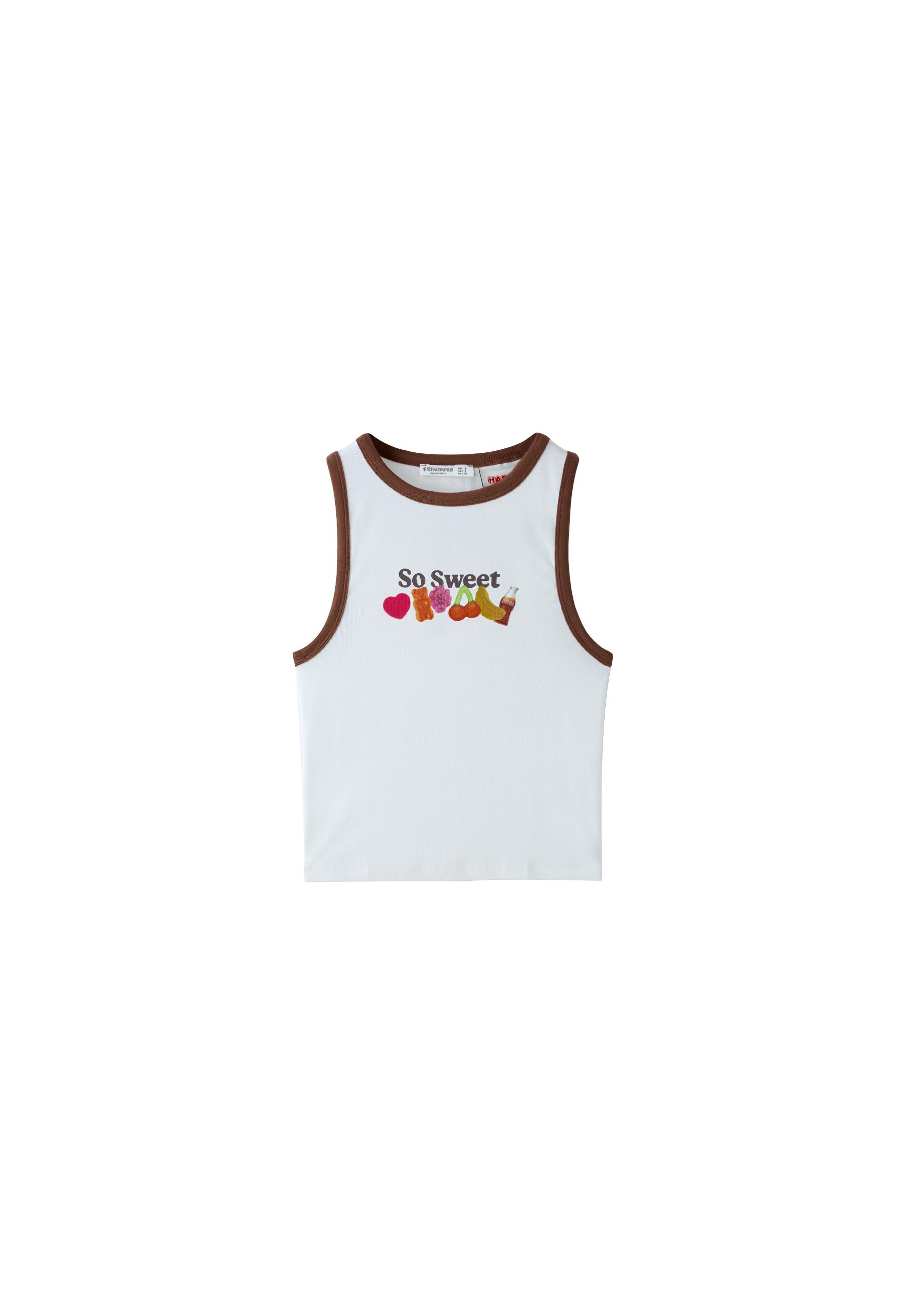 Haribo print racerback T-shirt — Ecru