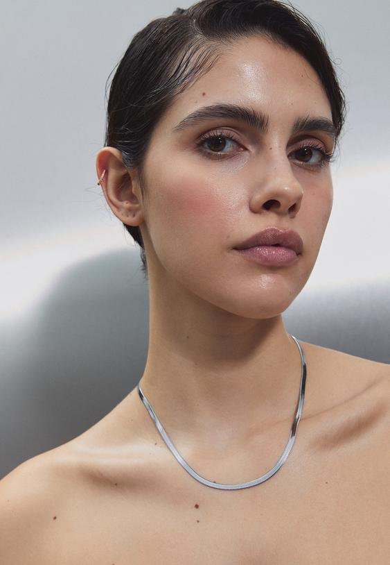 Stradivarius Waterproof Snake Chain Grey Os