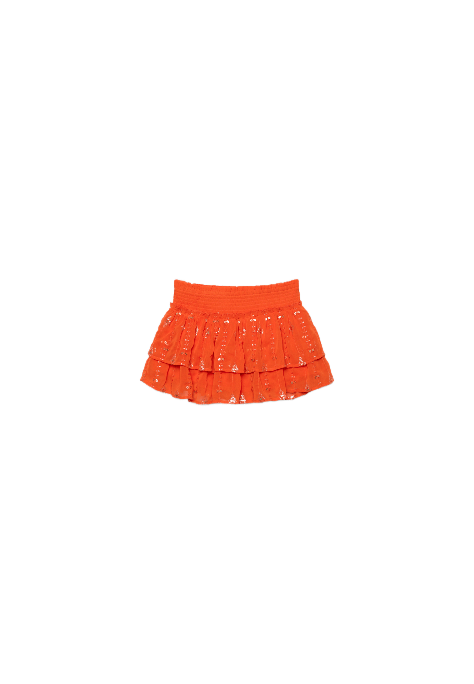 Embroidered mini skirt — Orange