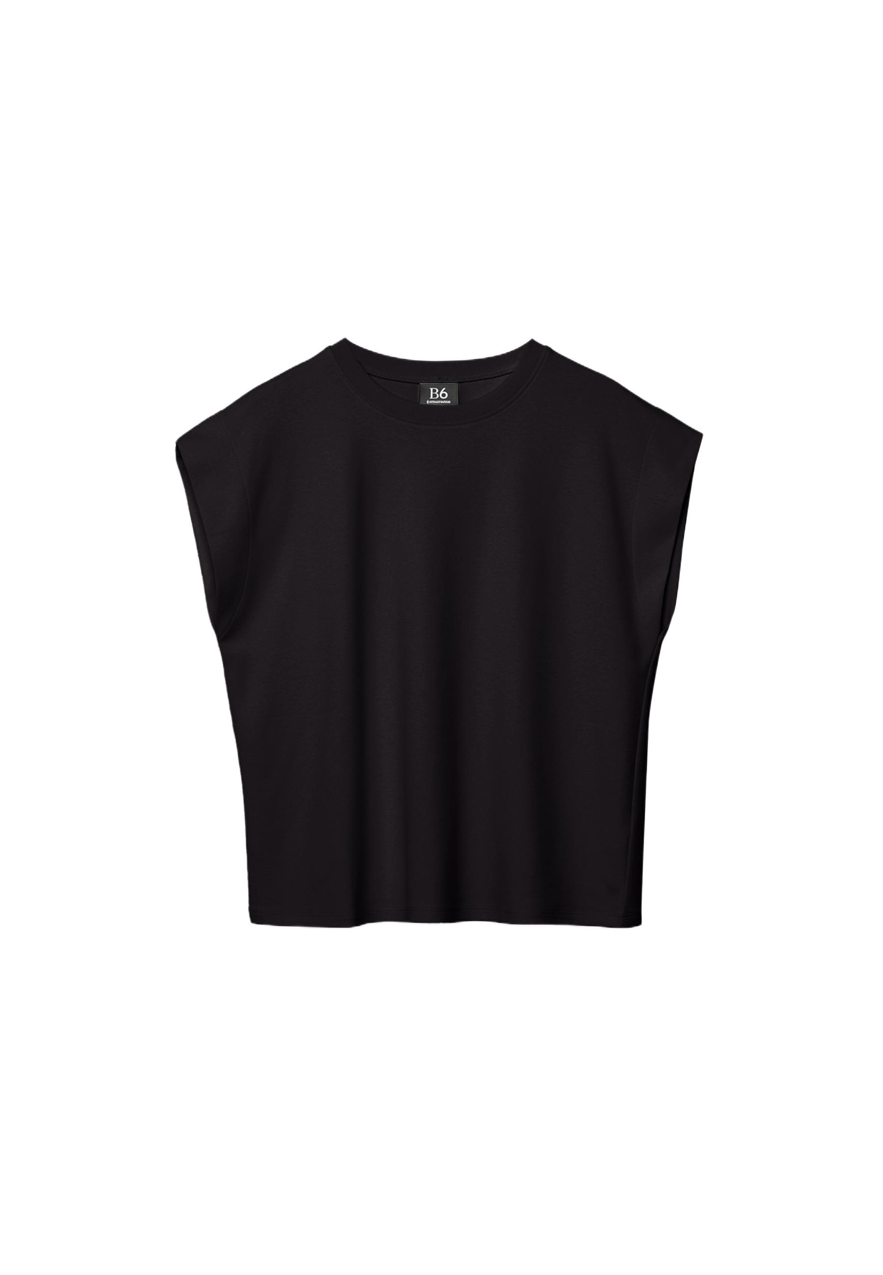 B06 Basic dropped-shoulder T-shirt — Black