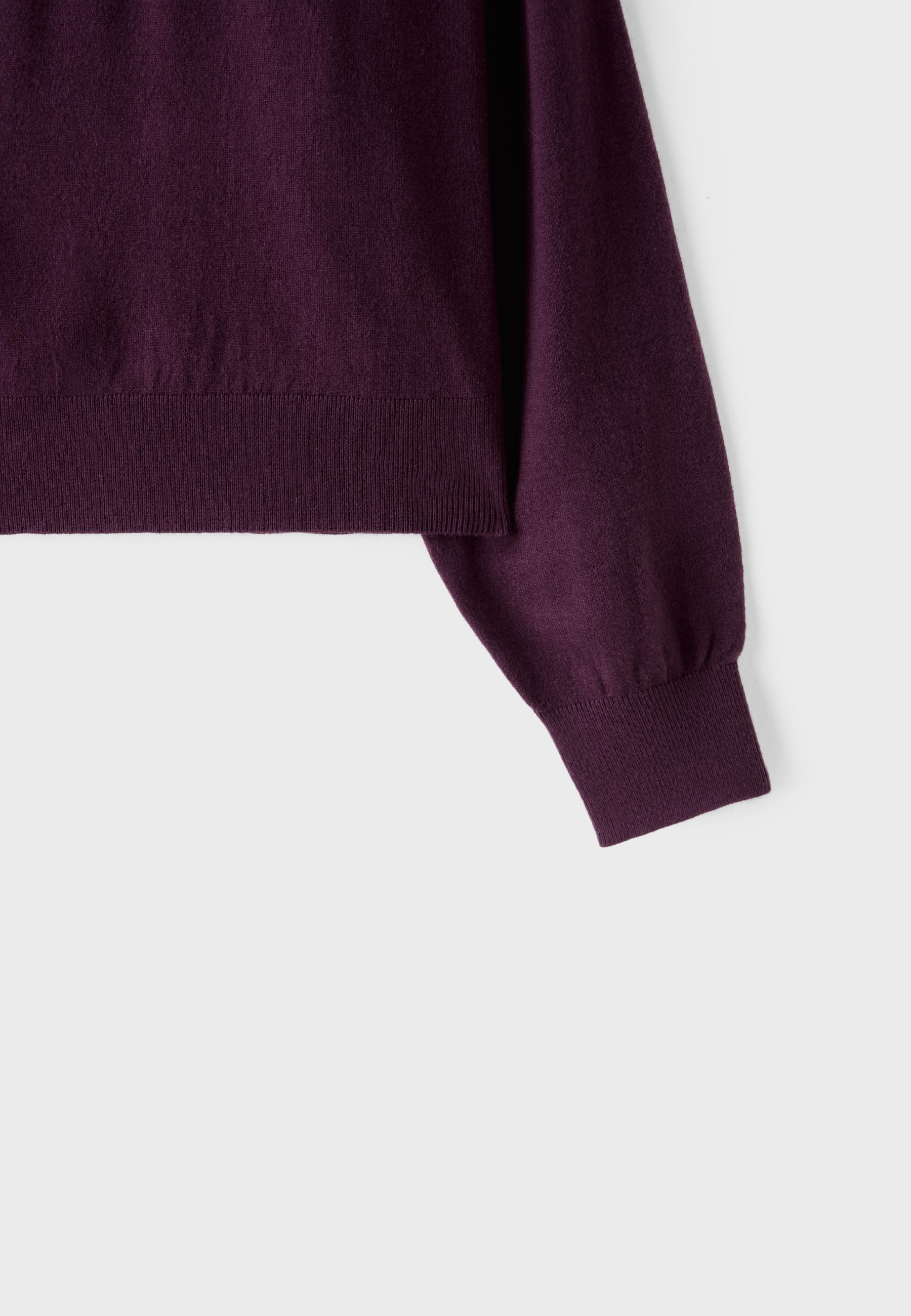 Polo collar knit sweater — Dark purple