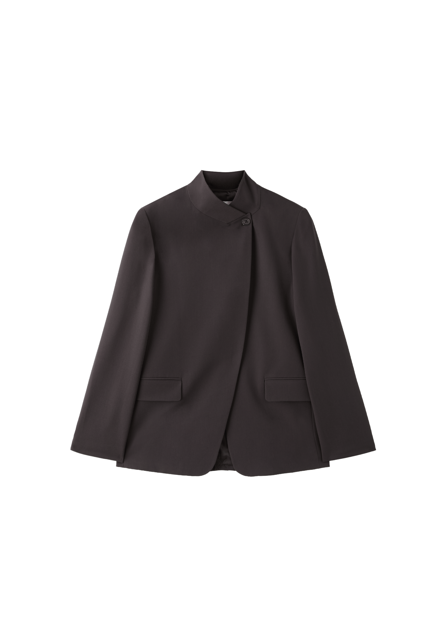 Asymmetrical regular fit blazer — Brown