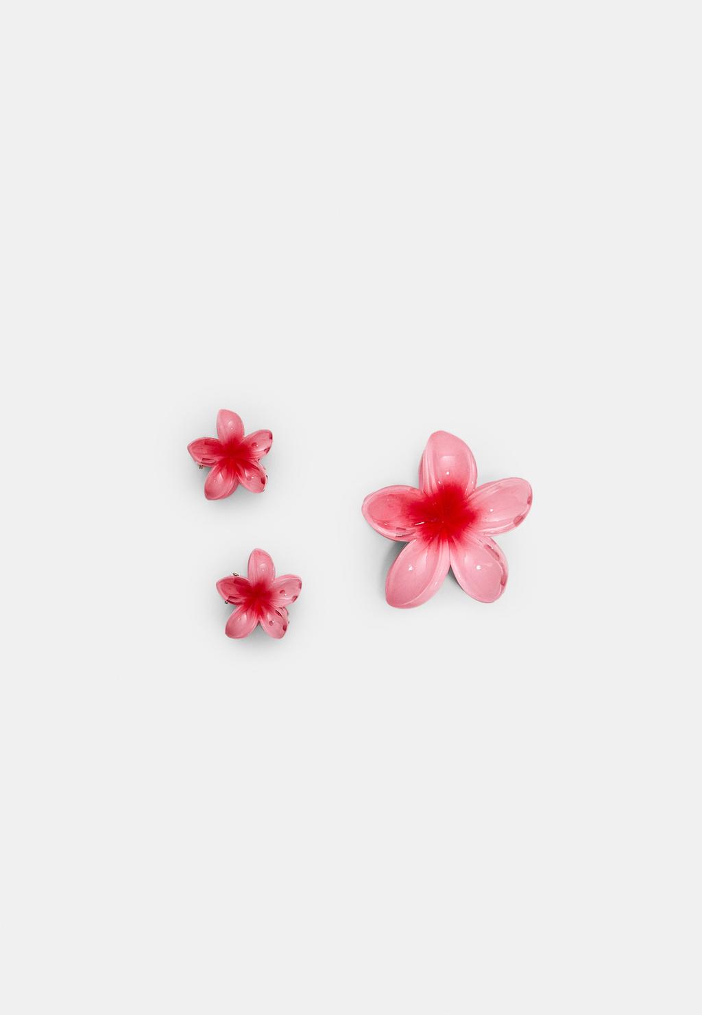 Set 3 pinzas flor