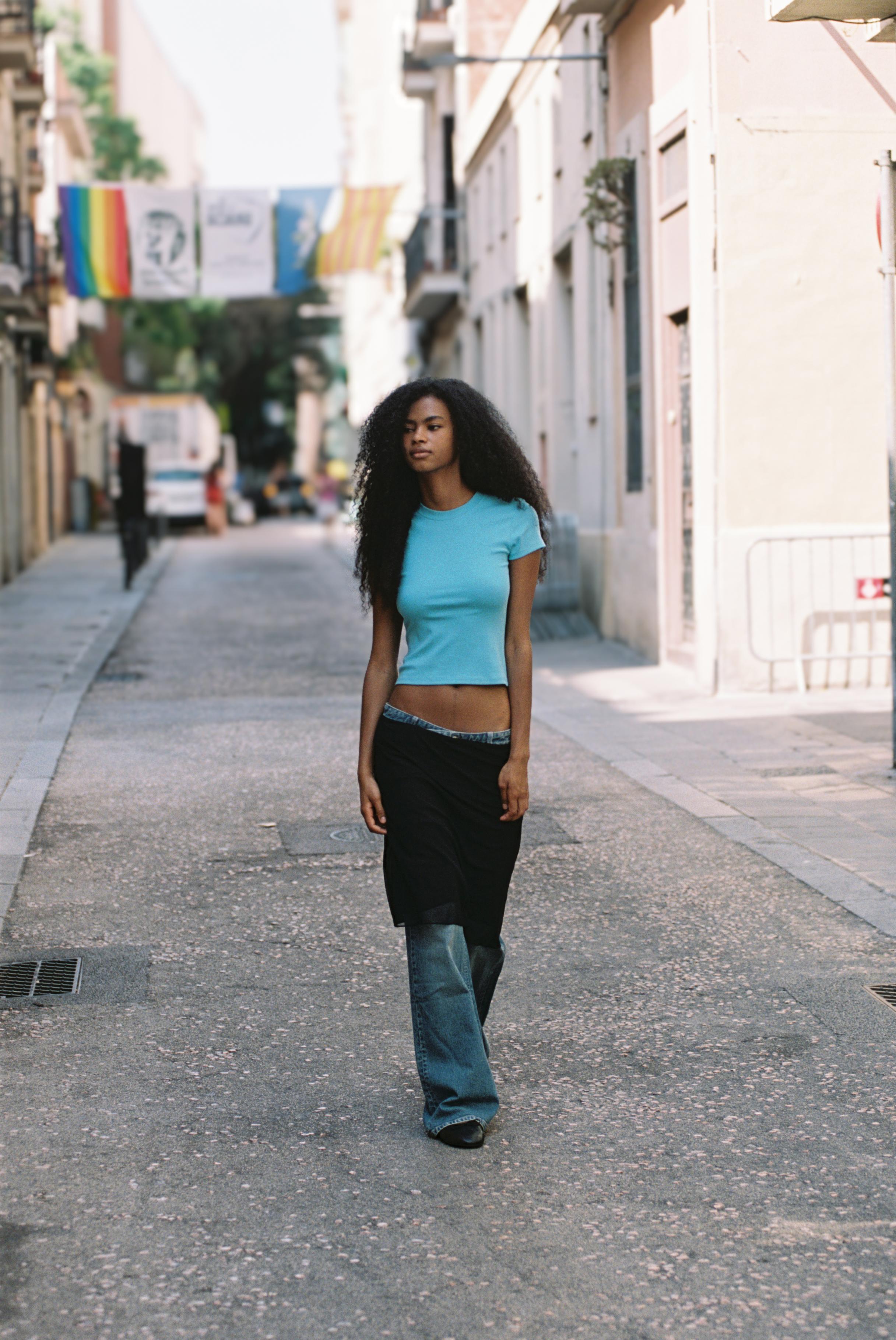 Basic round neck short sleeve T-shirt — Turquoise
