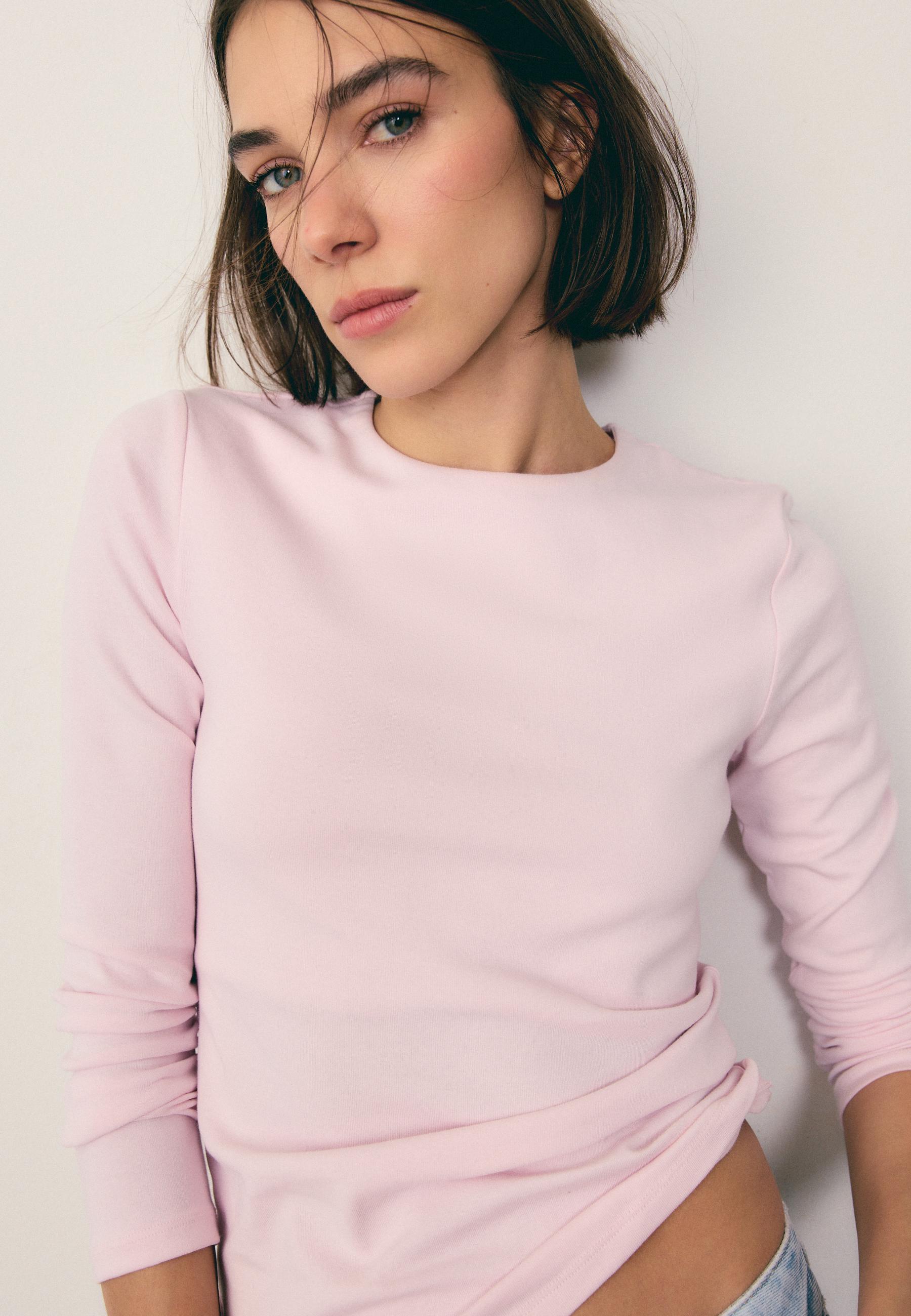 Basic long sleeve T-shirt — Salmon pink
