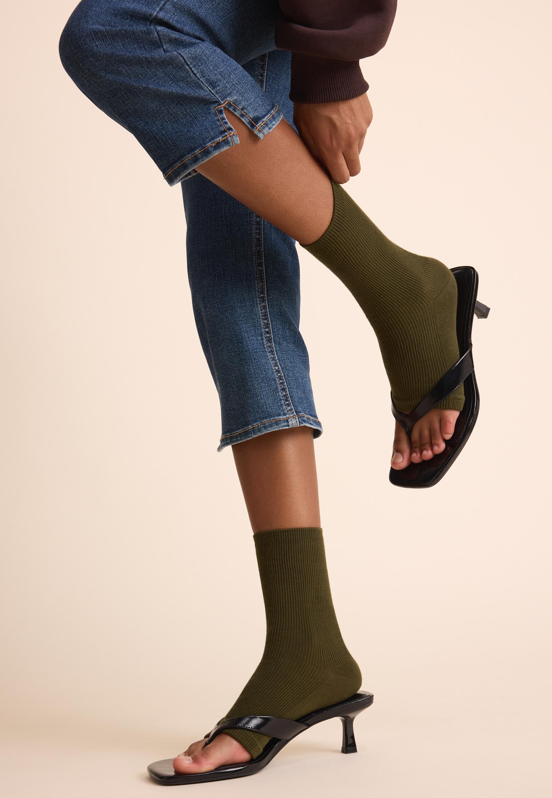 Set of 2 fingerless socks — Khaki