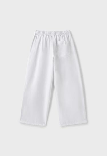 Poplin barrel trousers with stoppers — White 7