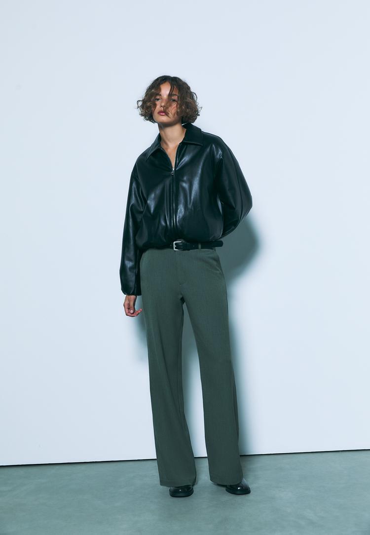 pantalon fluido recto vestir cinturon
