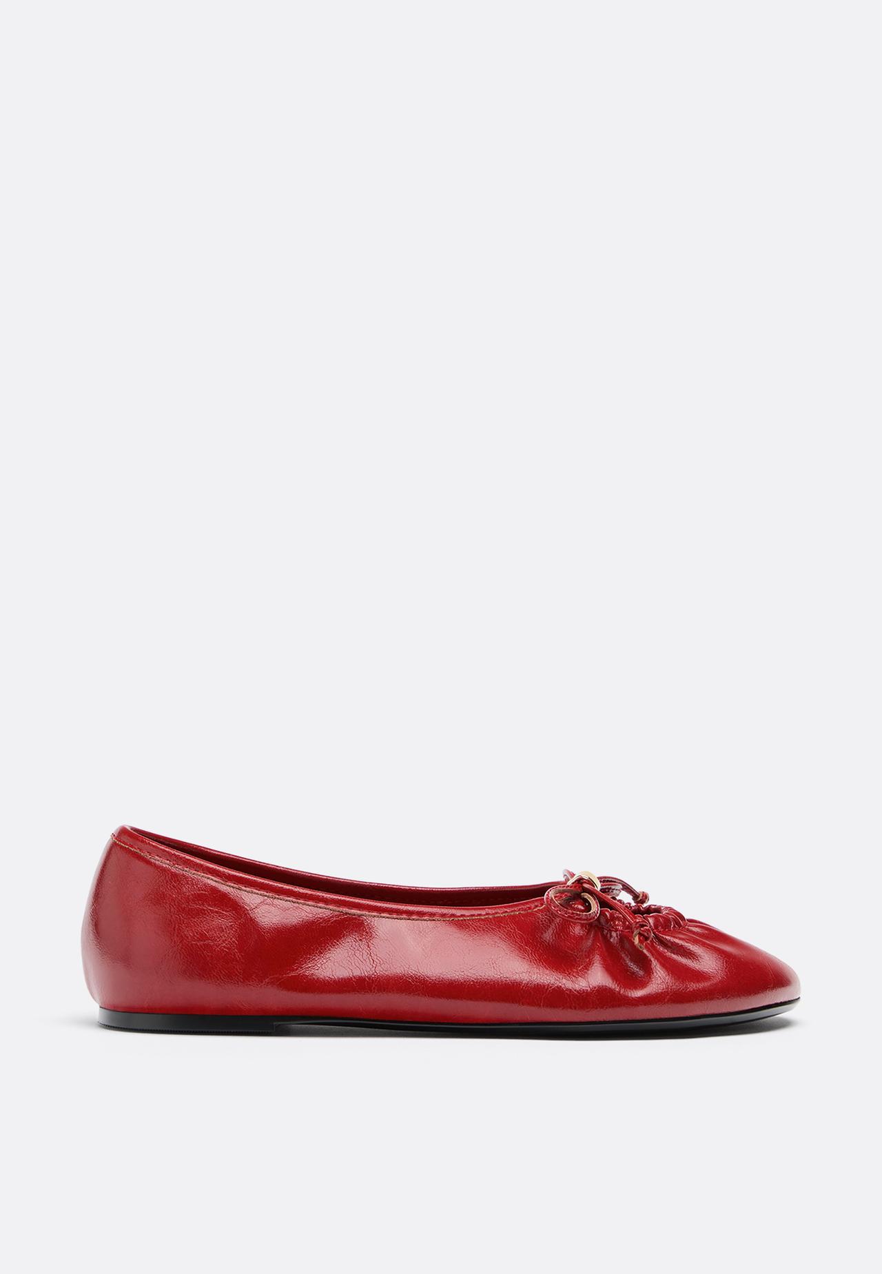 Cut-out detail ballet pumps — RED 