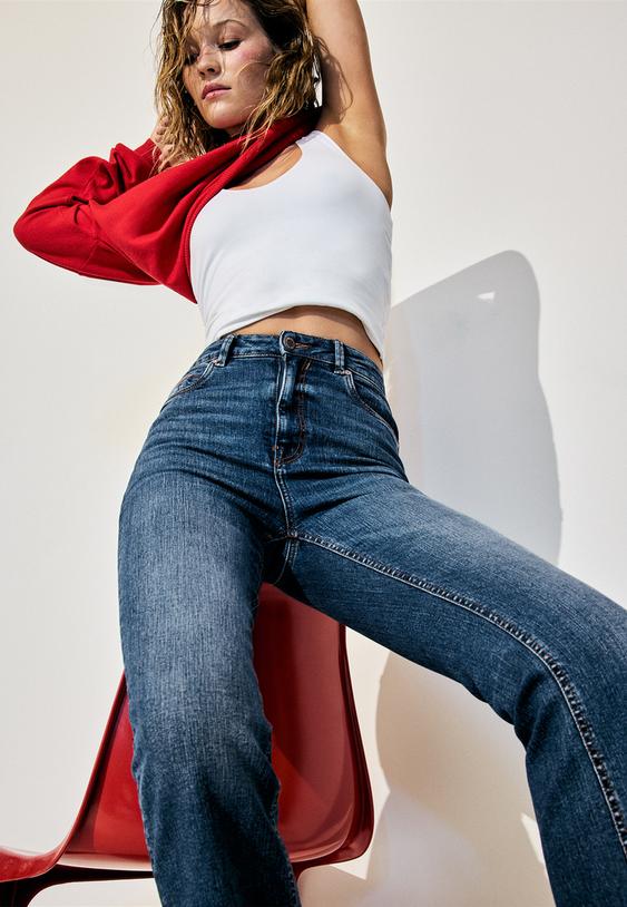 d78 jeans cropped flare