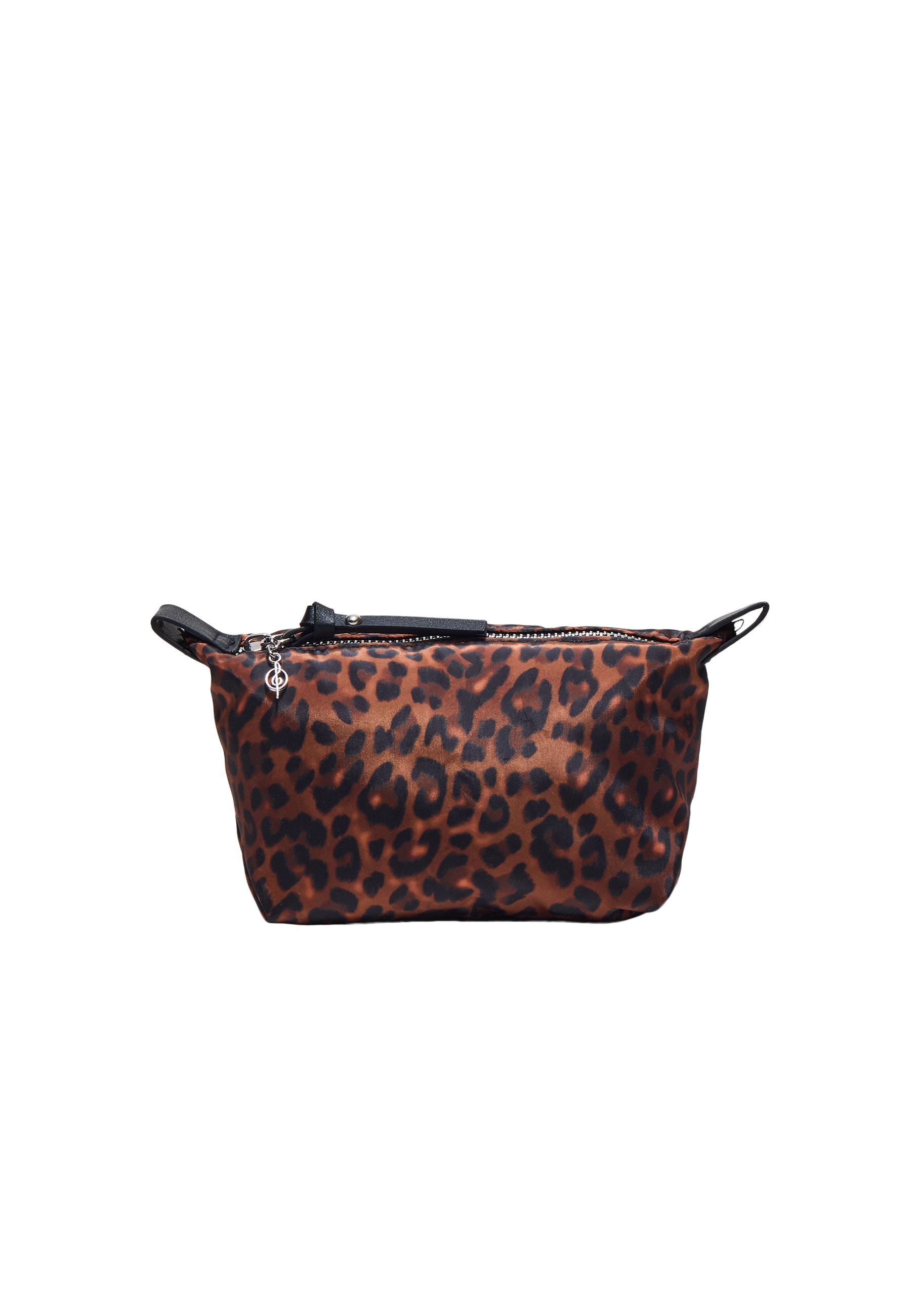 Leopard print wash bag — Brown