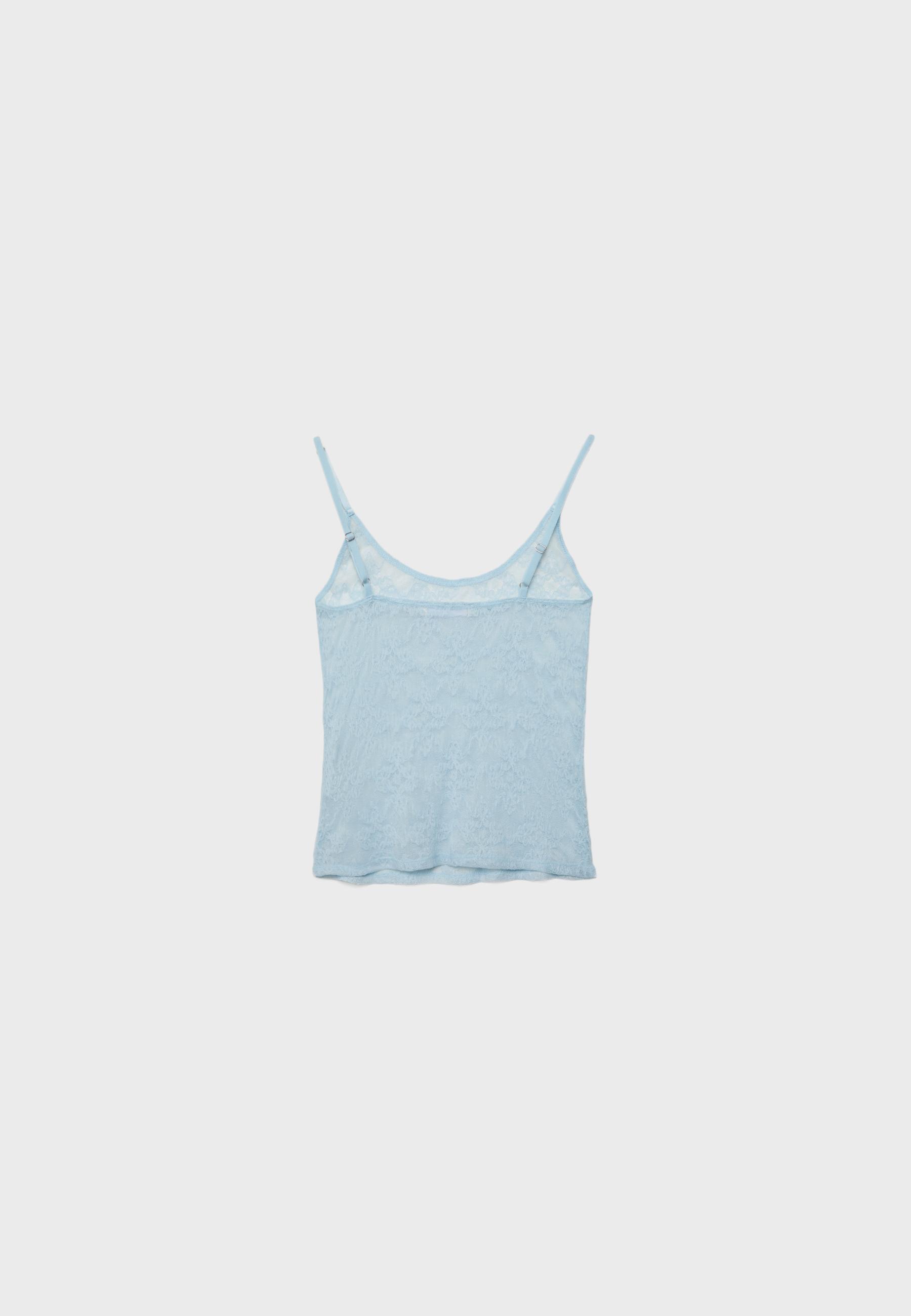 Lace strap top — Sky blue