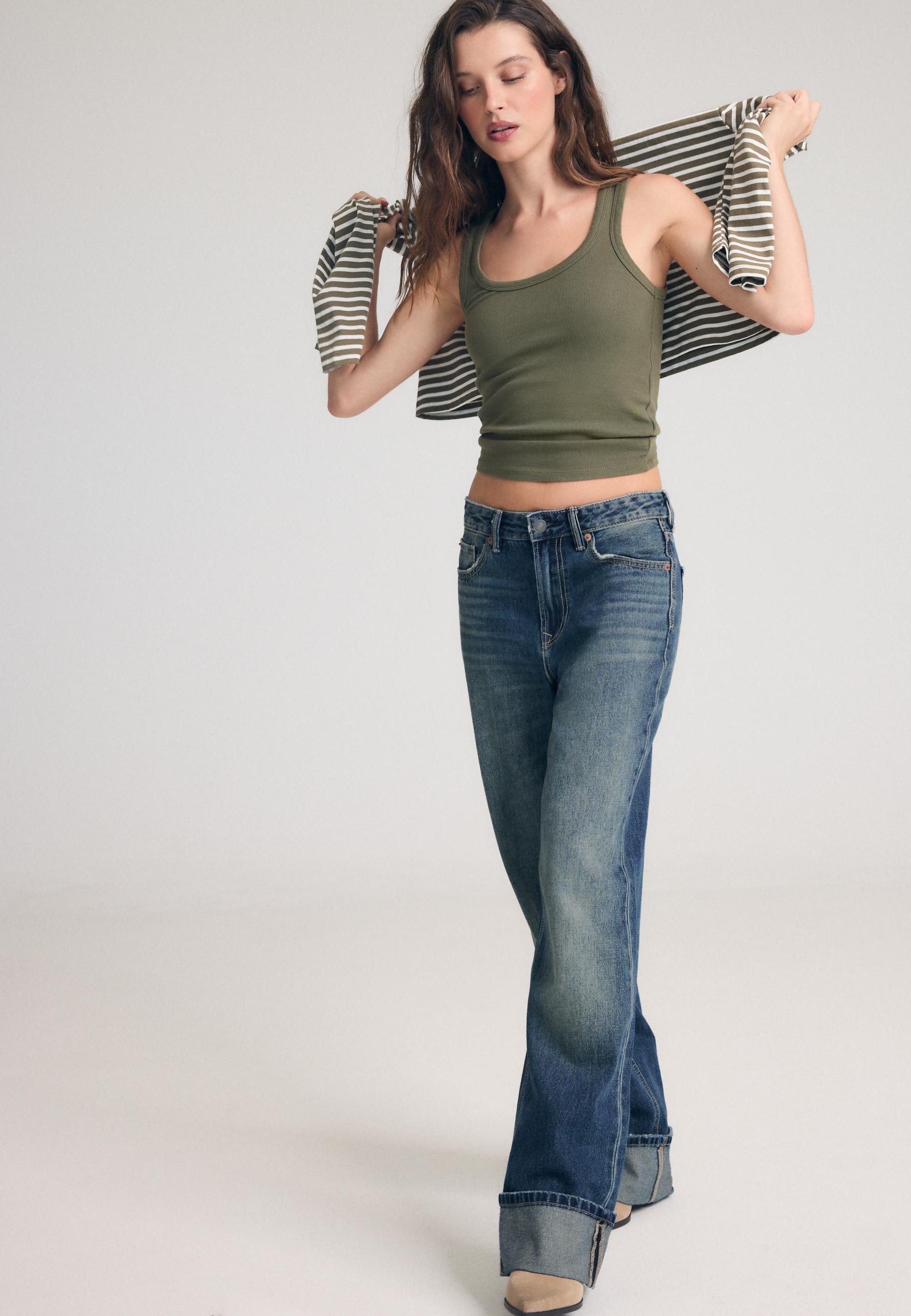 D92 Ripped straight wide-leg jeans — LIGHT GREY DENIM WASH