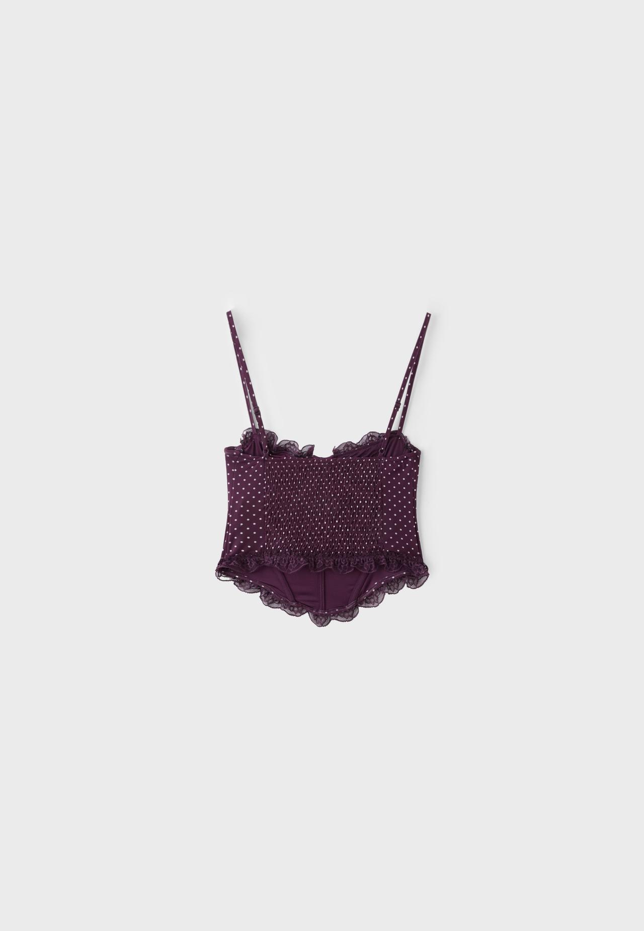 Fitted floral print crop top — Purple