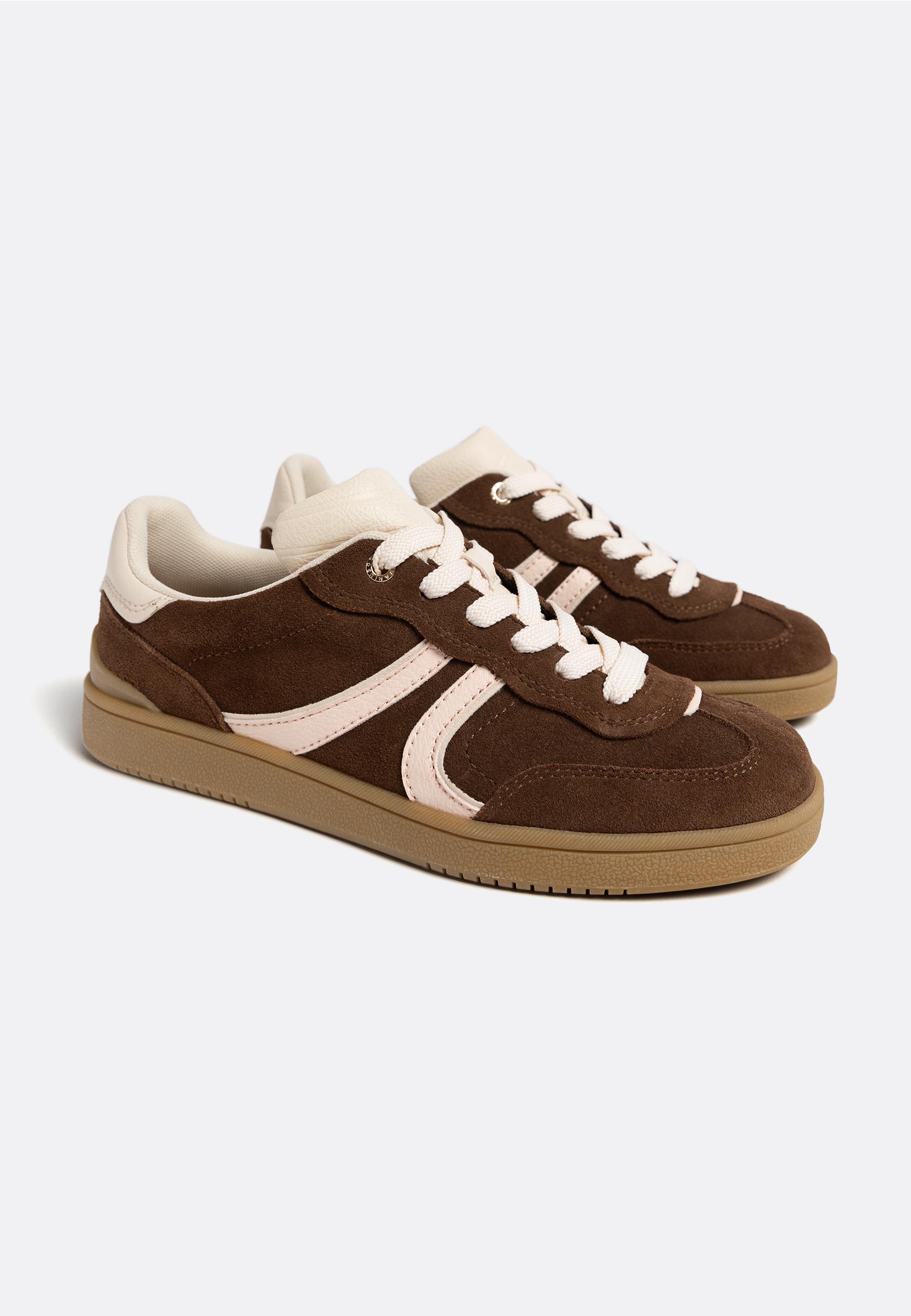 Casual leather trainers — BROWN