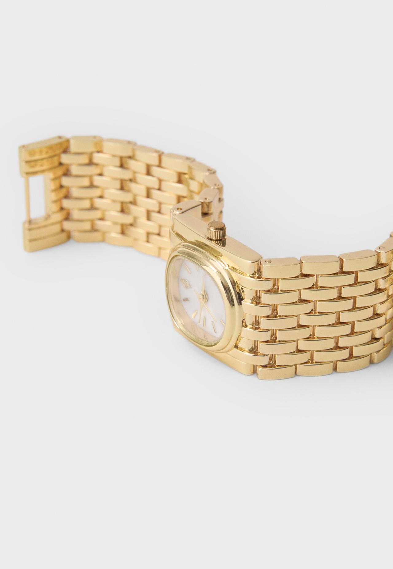 Wide chain watch — Gold