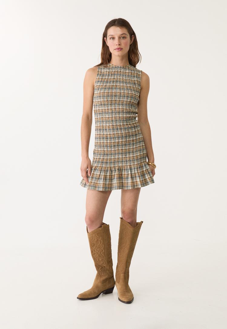 vestido corto cuadros