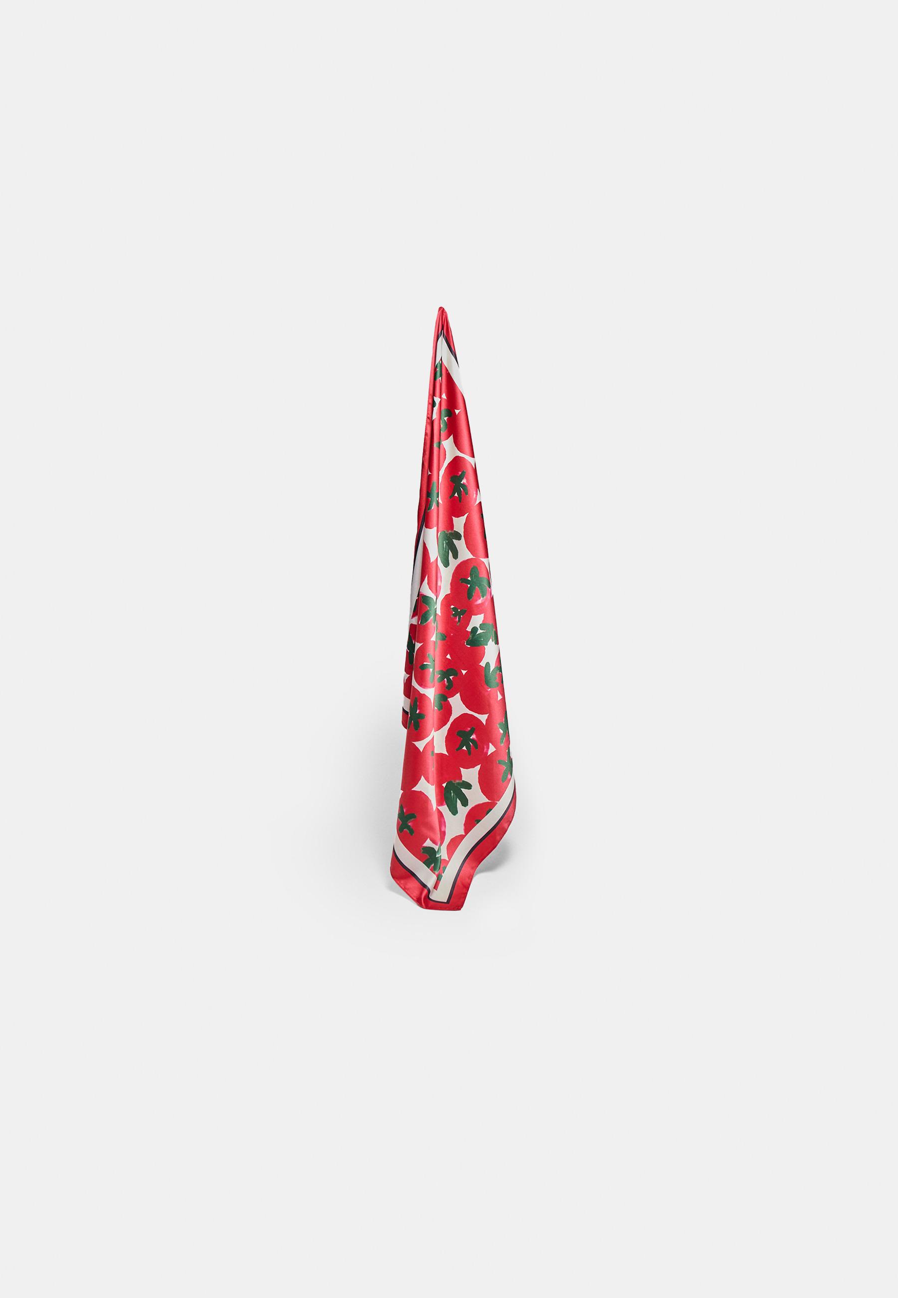 Tomato print scarf — Red