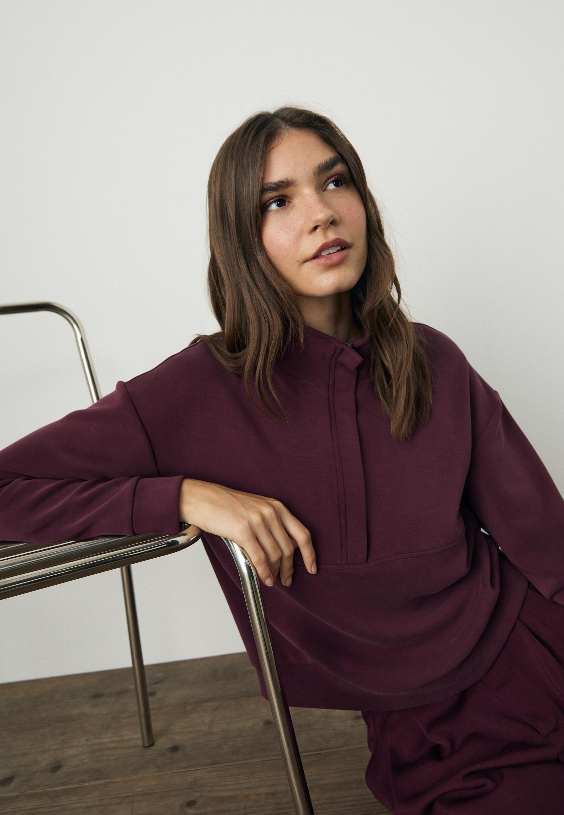 Soft-touch zip-up sweatshirt — Purple