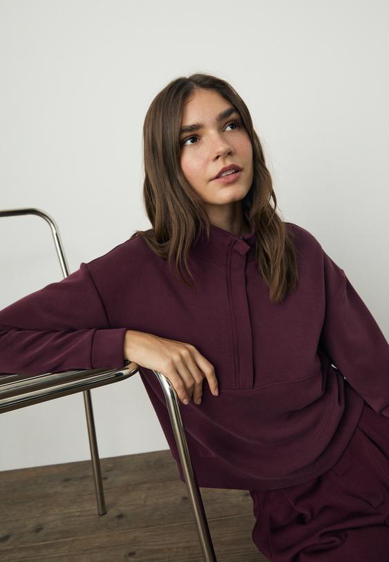 Yumuşak dokulu fermuarlı sweatshirt - Görsel 2