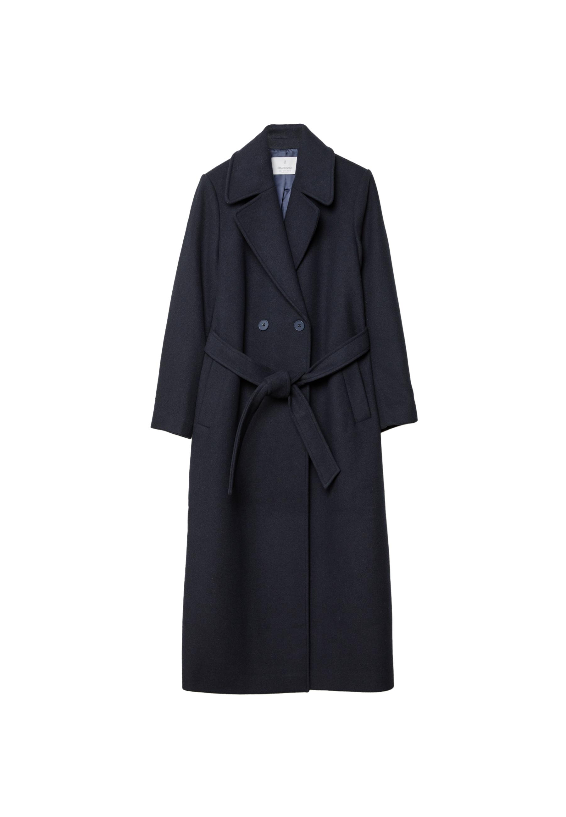 Long coat with belt — Dark blue